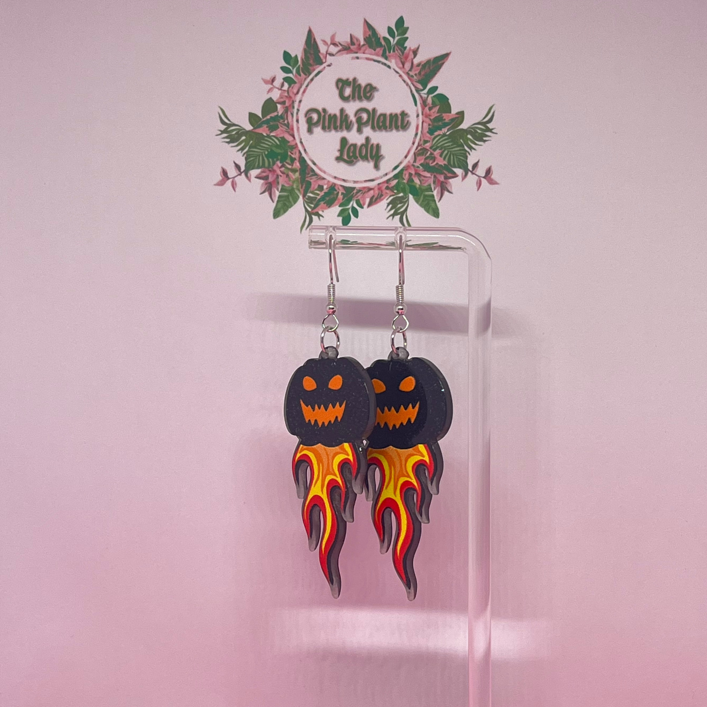 Fiery Jack-o'-lantern Earrings