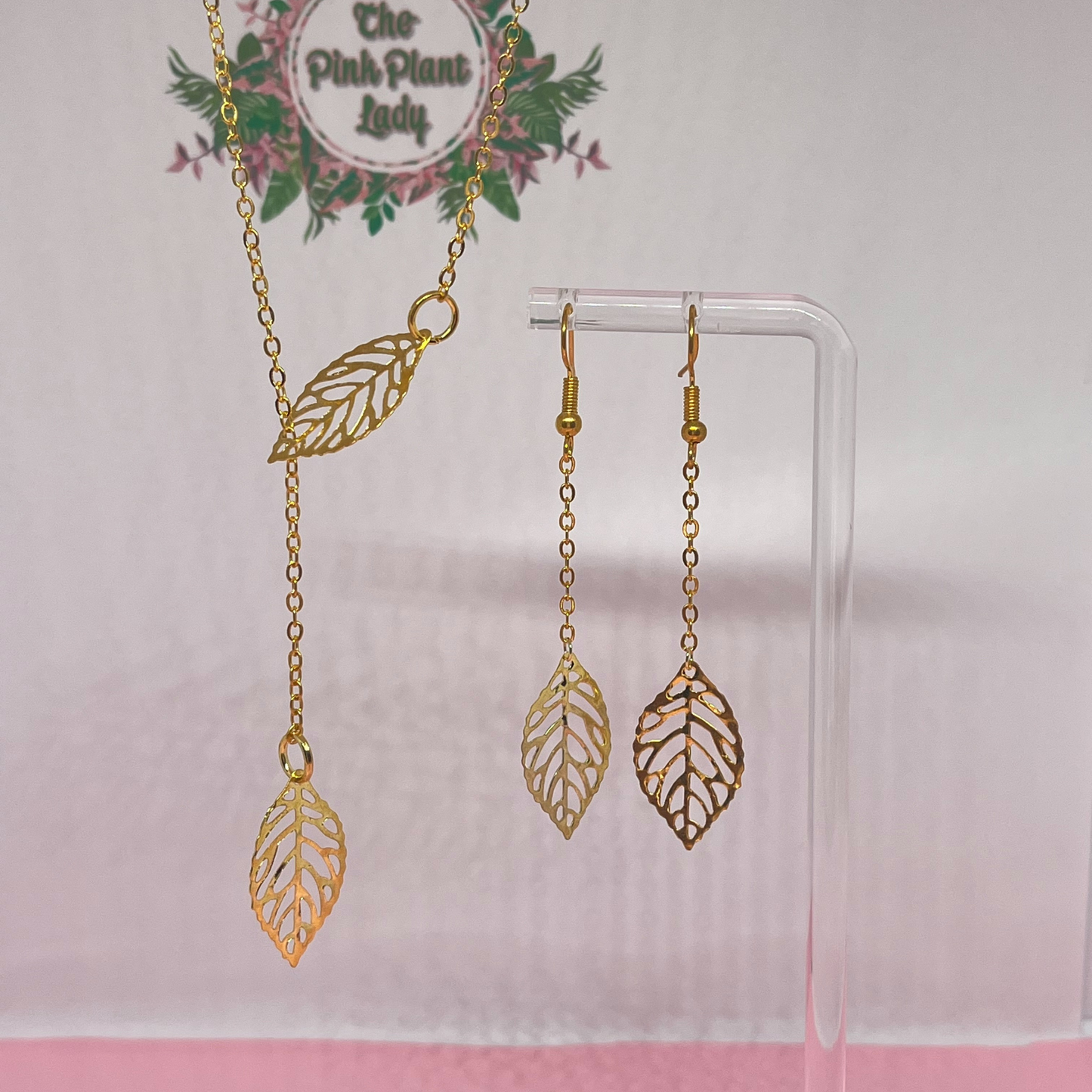 Handmade Leaf Earrings & Necklace Set