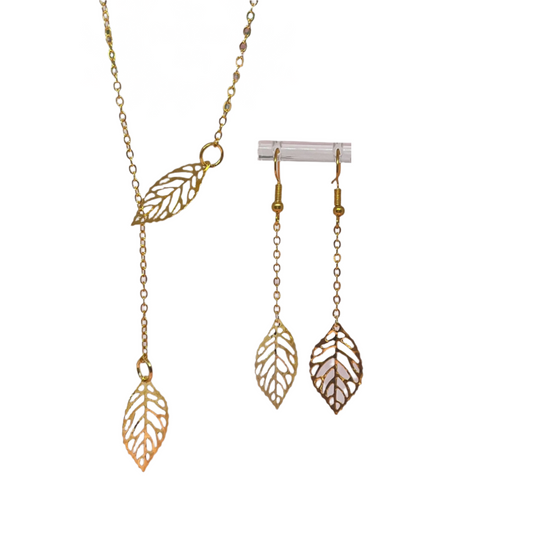 Handmade Leaf Earrings & Necklace Set