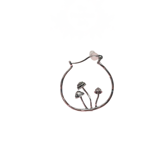 Mushroom Hoop Earrings