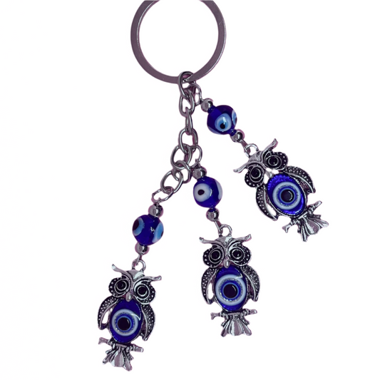 Evil Eye Owl Keychain