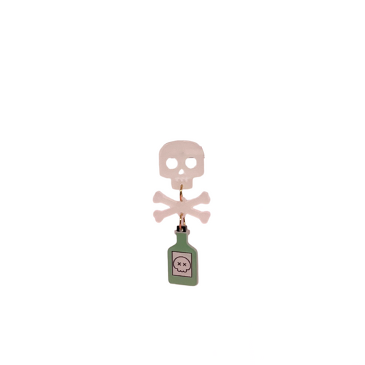 Skull & Bones Potion Bottle Earrings