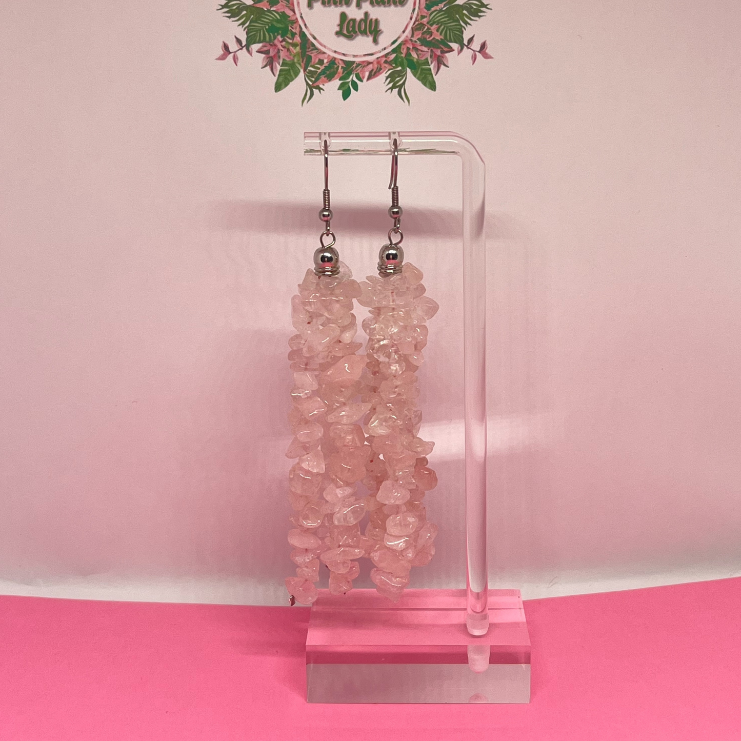 Rose Quartz Chip Earrings