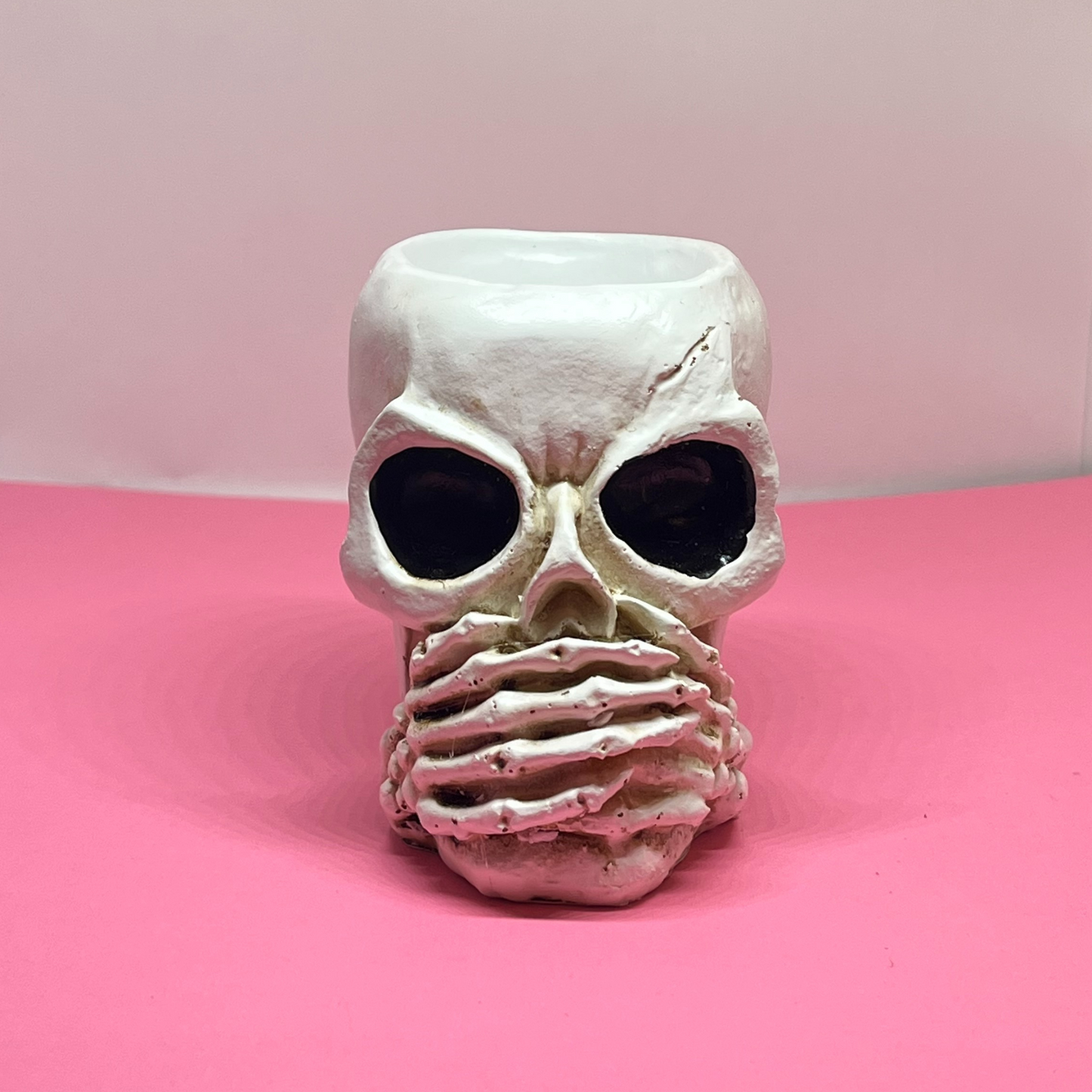 Speak No Evil Skull Pot