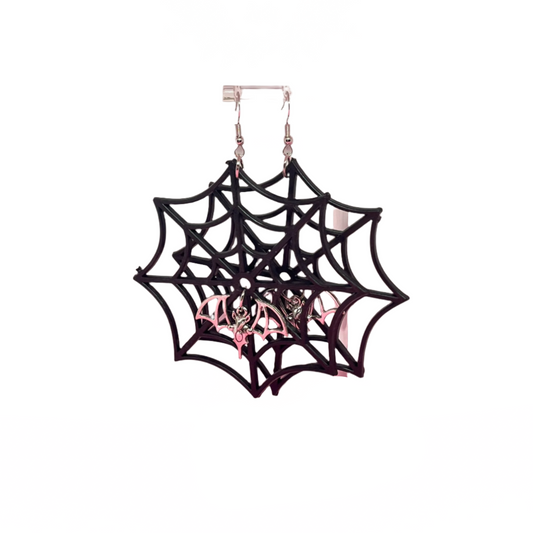 Large Spider Web Earrings