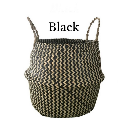 Handwoven Belly Foldable Basket Seagrass